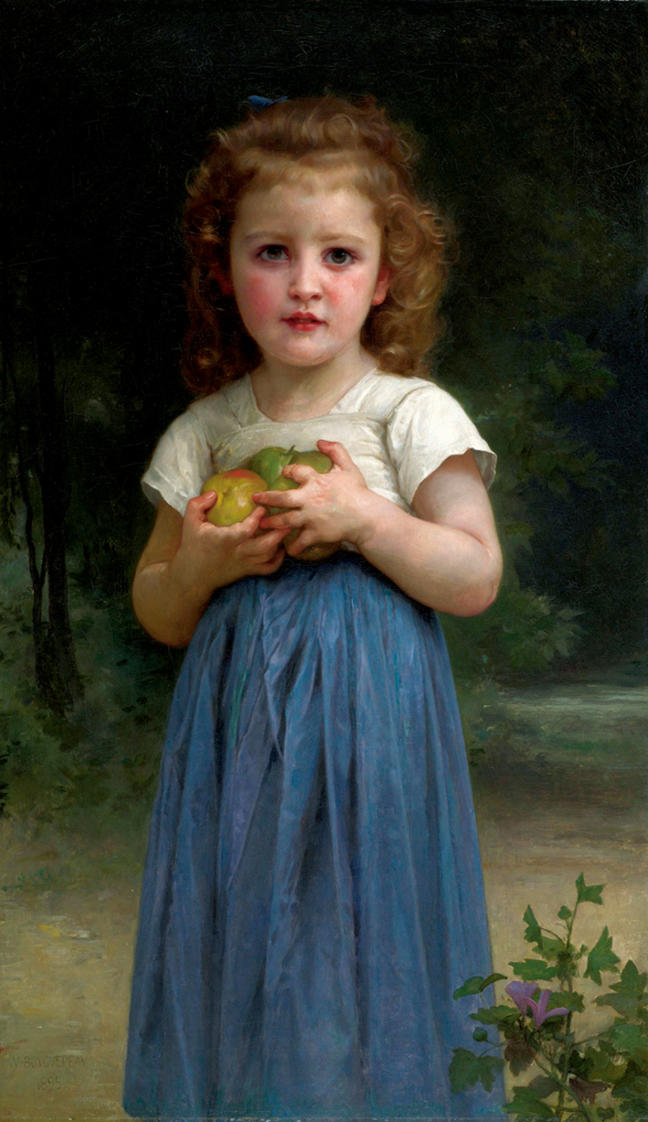  阿道夫·布格罗 Adolphe Bouguereau —— 手捧苹果的小女孩